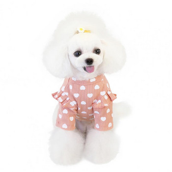 Πουκάμισο για κατοικίδια Γιλέκο βαμβακερό μπλουζάκι Μικρά σκυλιά καλοκαιρινό μπλουζάκι κατοικίδιων ζώων Χαριτωμένο τύπωμα ελαστικό βαμβακερό μπλουζάκι για φθινοπωρινές στολές