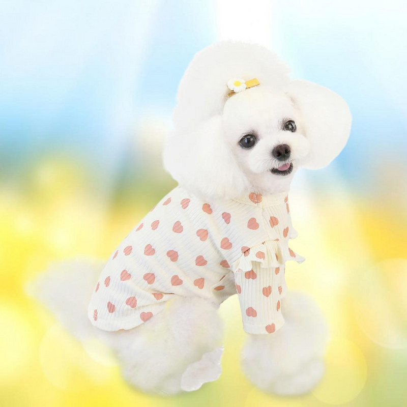 Mājdzīvnieku krekls Veste Kokvilnas T krekls Mazu suņu vasaras Mājdzīvnieku T krekls Jauki Apdrukas Elastīgs Kokvilnas Suņu Modes Apakškrekls Rudens Kostīmiem