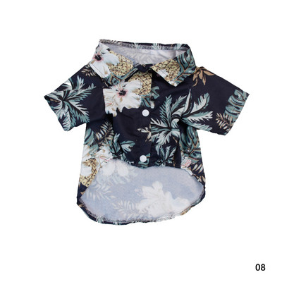 Jauns Havaju salu stila mājdzīvnieku apģērbs ar apdruku vasaras kokvilnas krekls, elpojošs mazam sunim, kaķim, rotaļlieta, svars 1,65-8 kg, mājdzīvnieku apģērbs XS-XXL