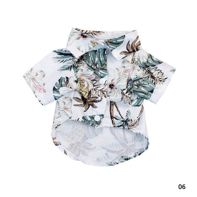 Jauns Havaju salu stila mājdzīvnieku apģērbs ar apdruku vasaras kokvilnas krekls, elpojošs mazam sunim, kaķim, rotaļlieta, svars 1,65-8 kg, mājdzīvnieku apģērbs XS-XXL