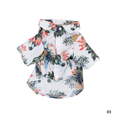 Jauns Havaju salu stila mājdzīvnieku apģērbs ar apdruku vasaras kokvilnas krekls, elpojošs mazam sunim, kaķim, rotaļlieta, svars 1,65-8 kg, mājdzīvnieku apģērbs XS-XXL