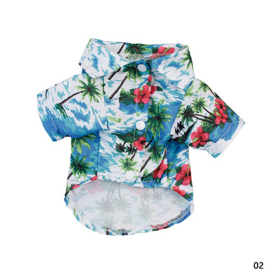 Jauns Havaju salu stila mājdzīvnieku apģērbs ar apdruku vasaras kokvilnas krekls, elpojošs mazam sunim, kaķim, rotaļlieta, svars 1,65-8 kg, mājdzīvnieku apģērbs XS-XXL