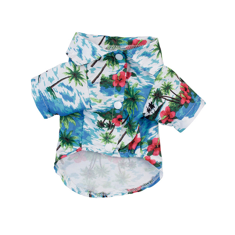 Jauns Havaju salu stila mājdzīvnieku apģērbs ar apdruku vasaras kokvilnas krekls, elpojošs mazam sunim, kaķim, rotaļlieta, svars 1,65-8 kg, mājdzīvnieku apģērbs XS-XXL