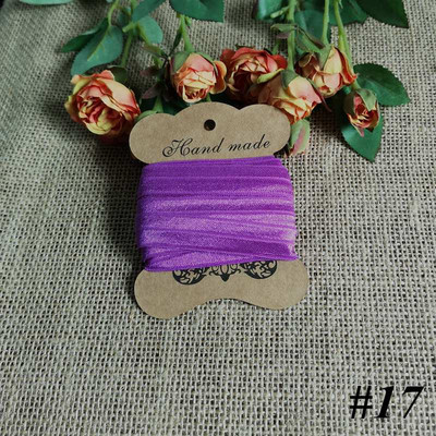 5 jardi 15 mm vienkrāsains, spīdīgs salocījums pāri elastīgai FOE spandeksa lentei bērniem matu kaklasaites galvas saite Lente mežģīņu apdares šūšana