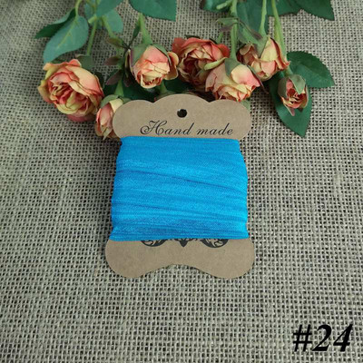 5 jardi 15 mm vienkrāsains, spīdīgs salocījums pāri elastīgai FOE spandeksa lentei bērniem matu kaklasaites galvas saite Lente mežģīņu apdares šūšana