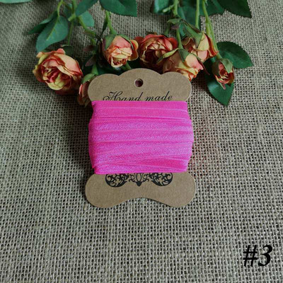 5 jardi 15 mm vienkrāsains, spīdīgs salocījums pāri elastīgai FOE spandeksa lentei bērniem matu kaklasaites galvas saite Lente mežģīņu apdares šūšana