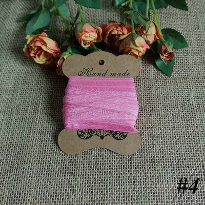 5 jardi 15 mm vienkrāsains, spīdīgs salocījums pāri elastīgai FOE spandeksa lentei bērniem matu kaklasaites galvas saite Lente mežģīņu apdares šūšana