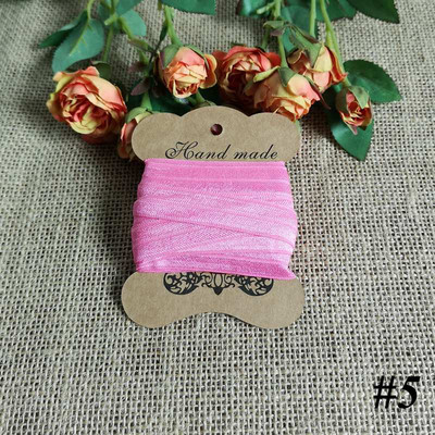 5 jardi 15 mm vienkrāsains, spīdīgs salocījums pāri elastīgai FOE spandeksa lentei bērniem matu kaklasaites galvas saite Lente mežģīņu apdares šūšana