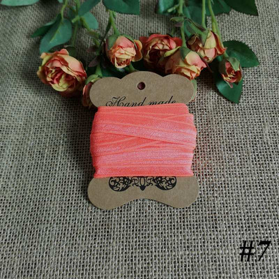 5 jardi 15 mm vienkrāsains, spīdīgs salocījums pāri elastīgai FOE spandeksa lentei bērniem matu kaklasaites galvas saite Lente mežģīņu apdares šūšana