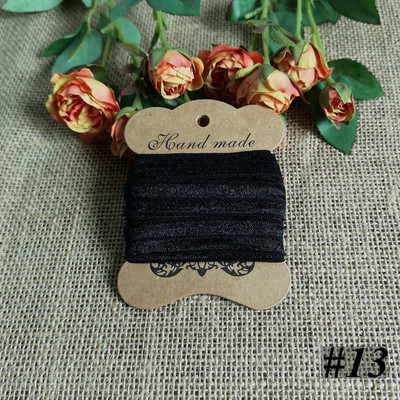 5 jardi 15 mm vienkrāsains, spīdīgs salocījums pāri elastīgai FOE spandeksa lentei bērniem matu kaklasaites galvas saite Lente mežģīņu apdares šūšana