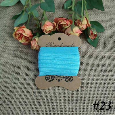 5 jardi 15 mm vienkrāsains, spīdīgs salocījums pāri elastīgai FOE spandeksa lentei bērniem matu kaklasaites galvas saite Lente mežģīņu apdares šūšana