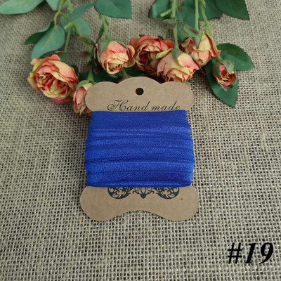 5 jardi 15 mm vienkrāsains, spīdīgs salocījums pāri elastīgai FOE spandeksa lentei bērniem matu kaklasaites galvas saite Lente mežģīņu apdares šūšana