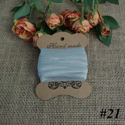 5 jardi 15 mm vienkrāsains, spīdīgs salocījums pāri elastīgai FOE spandeksa lentei bērniem matu kaklasaites galvas saite Lente mežģīņu apdares šūšana