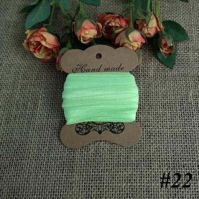 5 jardi 15 mm vienkrāsains, spīdīgs salocījums pāri elastīgai FOE spandeksa lentei bērniem matu kaklasaites galvas saite Lente mežģīņu apdares šūšana