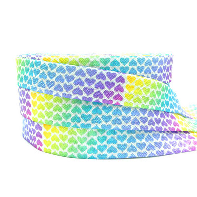 Valentīndiena, 10 jardi, 16 mm mīlestības sirds, apdrukāta, salokāma pāri elastīgai DIY galvas valkāšanai FOE lente meitenēm rokassprādzes šūšanas aksesuārs