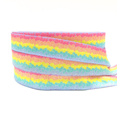 Valentīndiena, 10 jardi, 16 mm mīlestības sirds, apdrukāta, salokāma pāri elastīgai DIY galvas valkāšanai FOE lente meitenēm rokassprādzes šūšanas aksesuārs