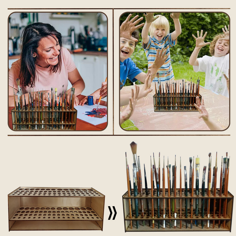 Laikiklio šepečiai stovi Laisvai stovintys 67 Dažų šepetys Teptuko laikiklis sienelė arba rašiklis