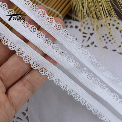 #1597 Klasisks raksts Elastīgas lentes White Gum Band volānveida mežģīņu lente Apgriešana 8 jardi/daudz diy Apģērbu apakšveļa Meiteņu mazuļu matu lentes