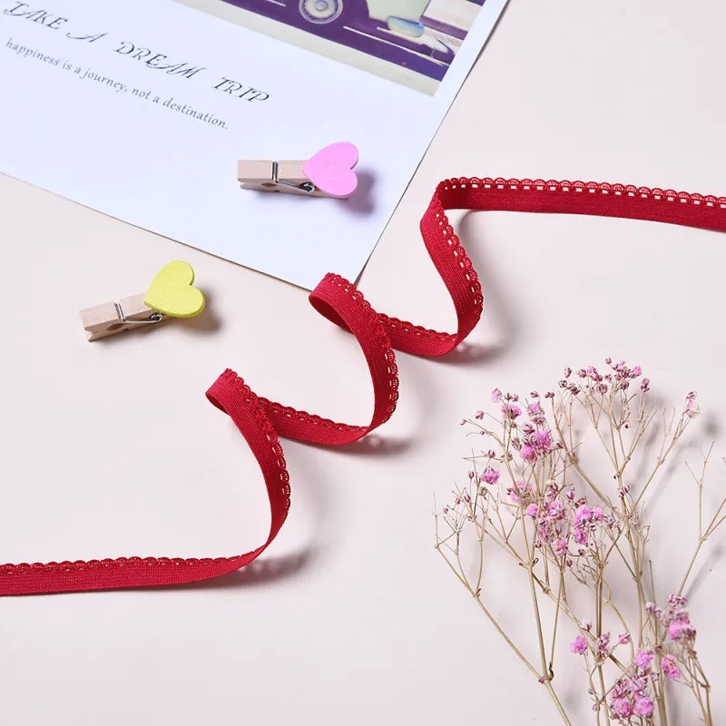 10 mm veniv pitsist äärisega elastne riba aluspesu jaoks Rinnahoidja rõivaste õmblustarvikud DIY käsitsi valmistatud käsitöökangast kummipaelad