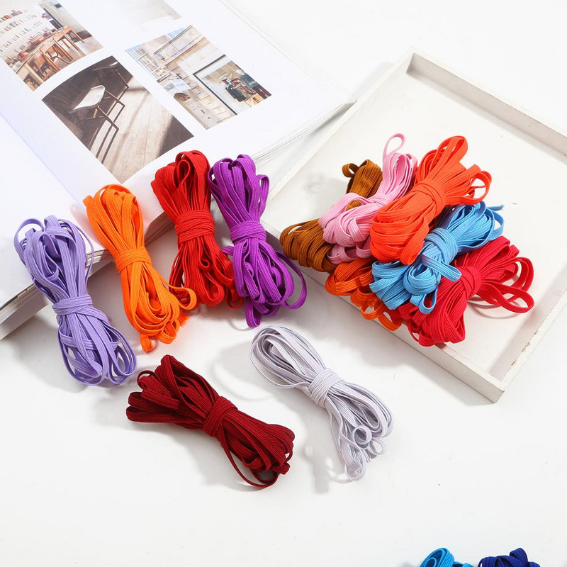 5 méter/tétel 6 mm-es színes rugalmas szalagok gumiszalag spandex szalag fejpánt ruha csipke szegélyű derékpánt varrás ruházati kiegészítők