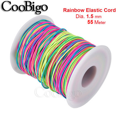 10 metru varavīksnes elastīga aukla gumijas josla rokassprādze Pīta virve, stiepta aukla, sašūšana, pērļošanas diegi Šūšana 1 mm 1,2 mm 1,5 mm