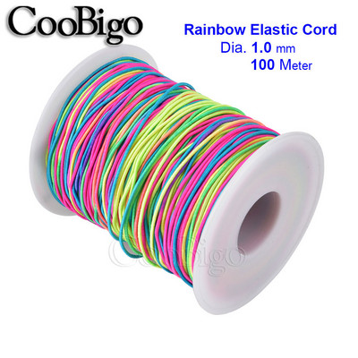 10 metru varavīksnes elastīga aukla gumijas josla rokassprādze Pīta virve, stiepta aukla, sašūšana, pērļošanas diegi Šūšana 1 mm 1,2 mm 1,5 mm