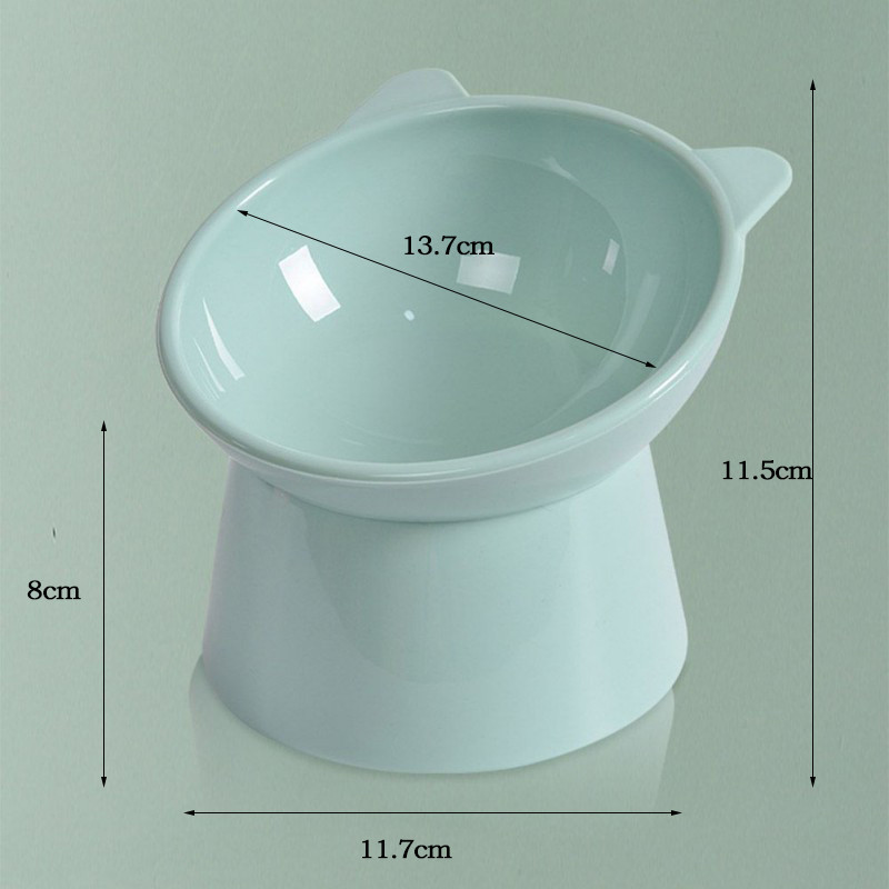 Kaķu bļoda ar augstu pēdu suņu bļoda 45° kakla aizsargs kaķu barības ūdens bļoda, kas ir pret apgāšanos Binaurālā mājdzīvnieka barošanas krūze mājdzīvnieku barošanas trauks