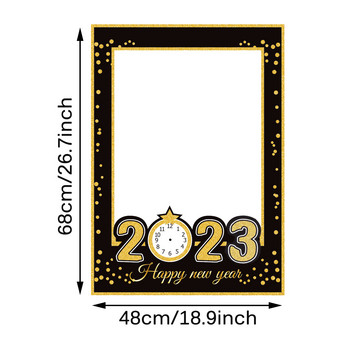 1 чанта 2023 Честита Нова Година Балон Photo Booth Реквизит Бутилка шампанско Устни на пръчка Новогодишна парти Декорация Фото реквизит