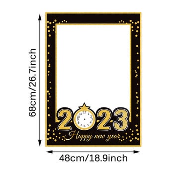 1bag 2023 Happy New Year Balloon Photo Booth Props Μπουκάλι σαμπάνιας Χείλος σε ραβδί Διακόσμηση πρωτοχρονιάτικων φωτογραφικών σκηνικών για πάρτι