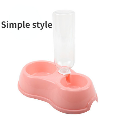 Suņu bļoda kaķu padeves bļoda ar suņa ūdens pudeli automātiska dzeramā mājdzīvnieka bļoda kaķu barības bļoda mājdzīvnieku nerūsējošā tērauda dubultā bļoda