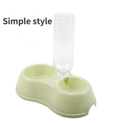 Suņu bļoda kaķu padeves bļoda ar suņa ūdens pudeli automātiska dzeramā mājdzīvnieka bļoda kaķu barības bļoda mājdzīvnieku nerūsējošā tērauda dubultā bļoda