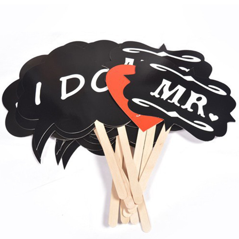 11 gab. DIY melnas kartes tāfeles kociņi kāzu foto kabīnes rekvizīti Red love DIY fotogrāfija Photobooth kāzu ballītes dekorēšana