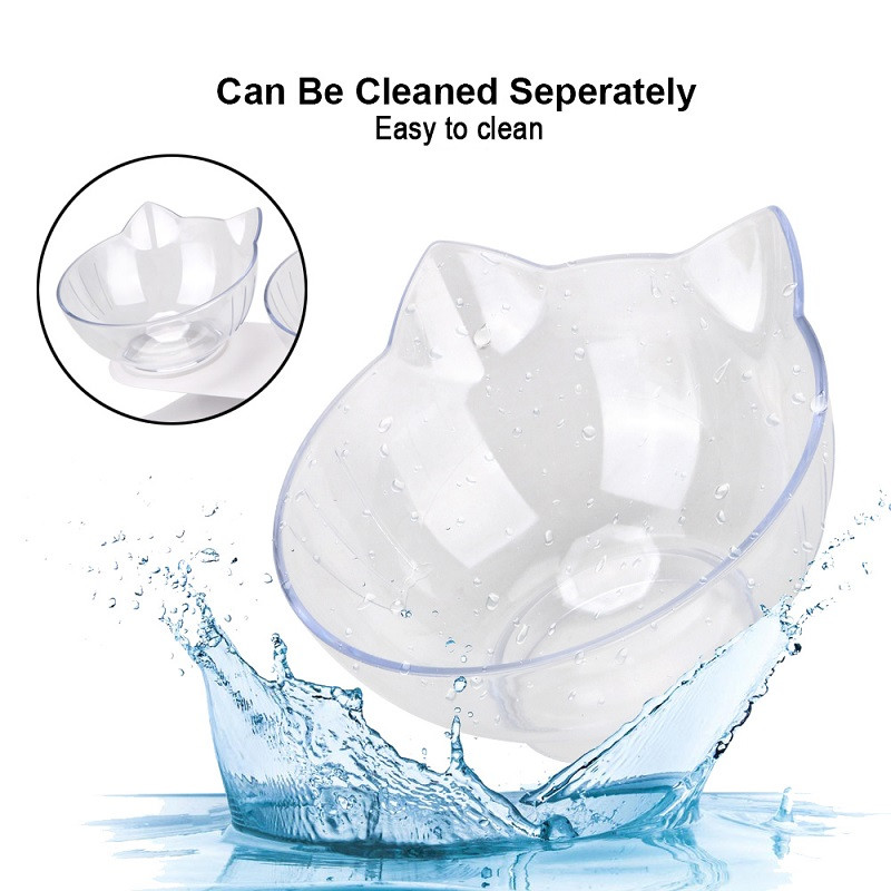 Csúszásmentes macskatálak Dupla kisállattálak megemelt állvánnyal, magas lábbal Állateledel és itatótálak macskáknak Kutyaetetők Tál Állatkellékek