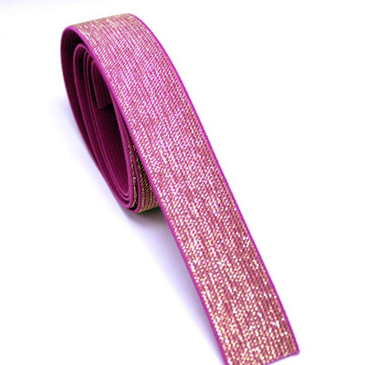 2,5 CM Augstas kvalitātes un izturīgas bikses svārku jostas automašīnas dekorācijas krāsa zelta un sudraba stieples gumijas lente