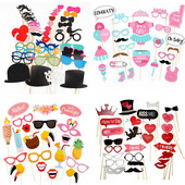 Szórakoztató esküvői dekoráció Photo Booth kellékek DIY Mrs Mrs Mask Szemüvegek Fotófülke kellékek Fotókiegészítők Esküvői rendezvények party dekoráció