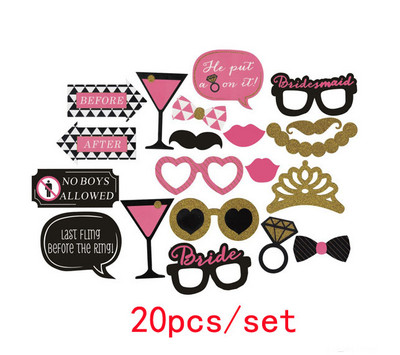 Szórakoztató esküvői dekoráció Photo Booth kellékek DIY Mrs Mrs Mask Szemüvegek Fotófülke kellékek Fotókiegészítők Esküvői rendezvények party dekoráció