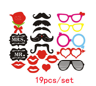 Szórakoztató esküvői dekoráció Photo Booth kellékek DIY Mrs Mrs Mask Szemüvegek Fotófülke kellékek Fotókiegészítők Esküvői rendezvények party dekoráció