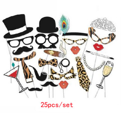 Szórakoztató esküvői dekoráció Photo Booth kellékek DIY Mrs Mrs Mask Szemüvegek Fotófülke kellékek Fotókiegészítők Esküvői rendezvények party dekoráció