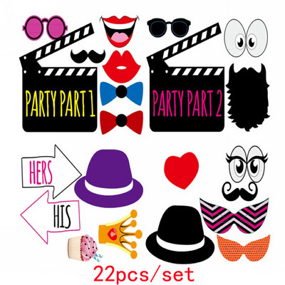 Szórakoztató esküvői dekoráció Photo Booth kellékek DIY Mrs Mrs Mask Szemüvegek Fotófülke kellékek Fotókiegészítők Esküvői rendezvények party dekoráció