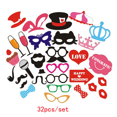 Szórakoztató esküvői dekoráció Photo Booth kellékek DIY Mrs Mrs Mask Szemüvegek Fotófülke kellékek Fotókiegészítők Esküvői rendezvények party dekoráció
