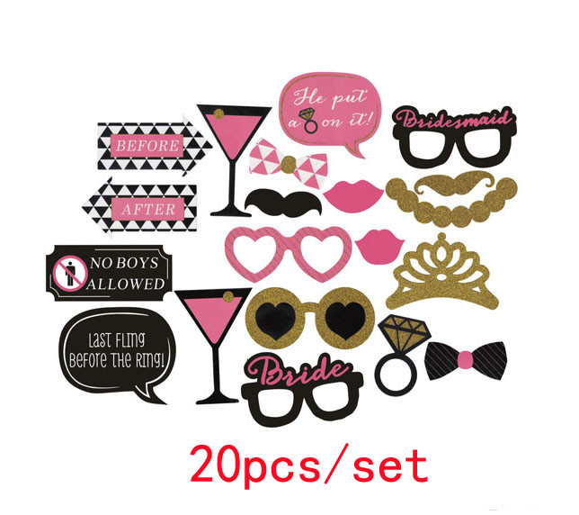 Szórakoztató esküvői dekoráció Photo Booth kellékek DIY Mrs Mrs Mask Szemüvegek Fotófülke kellékek Fotókiegészítők Esküvői rendezvények party dekoráció