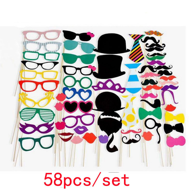 Szórakoztató esküvői dekoráció Photo Booth kellékek DIY Mrs Mrs Mask Szemüvegek Fotófülke kellékek Fotókiegészítők Esküvői rendezvények party dekoráció