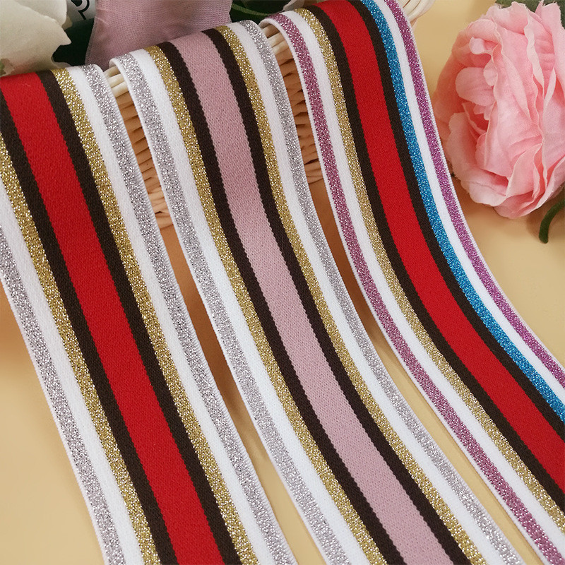Gumijas lente 4 cm platums mīksts mirdzums zelta sudraba elastīgās lentes 40 mm šūšana DIY soma Cepure Apģērbs Kleita Apģērba piederumi 1M