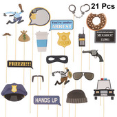 21 τμχ Διακοσμητικά αυτοκινήτου PlayerUnknown`s Police Thief Photo Props Χαρτί ξύλινο