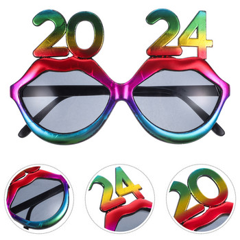 Новогодишни парти очила, слънчеви очила, пластмасови парти консумативи, новогодишни реквизити за снимки, забавни 2024 г., проектирани за производителност, компютри, дипломиране, мъже