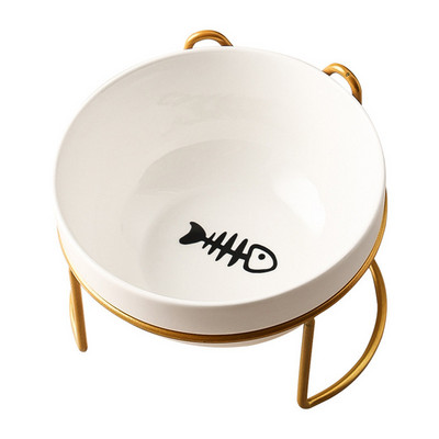 Poursweet Pet Cat Bowl kerámia 500 ml-es vízadagoló etetőedény-adagoló megemelt állvánnyal Kitten Puppy Fém tállal