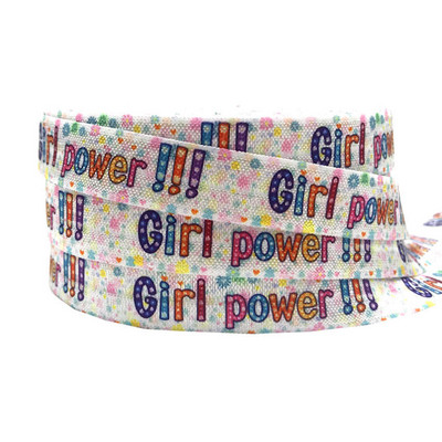 10Y Believe In Yourself Nyomtatás Hajts rá elasztikus 16 mm-es lány Power FOE szalag lánynak/egyszarvú hajnyakkendő DIY fejfedő hajkiegészítő