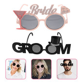 2 gab. Līgavaiņa līgavas saulesbrilles kāzu dekors Līgavas brilles kāzu vecpuišu ballītes brilles grima brilles