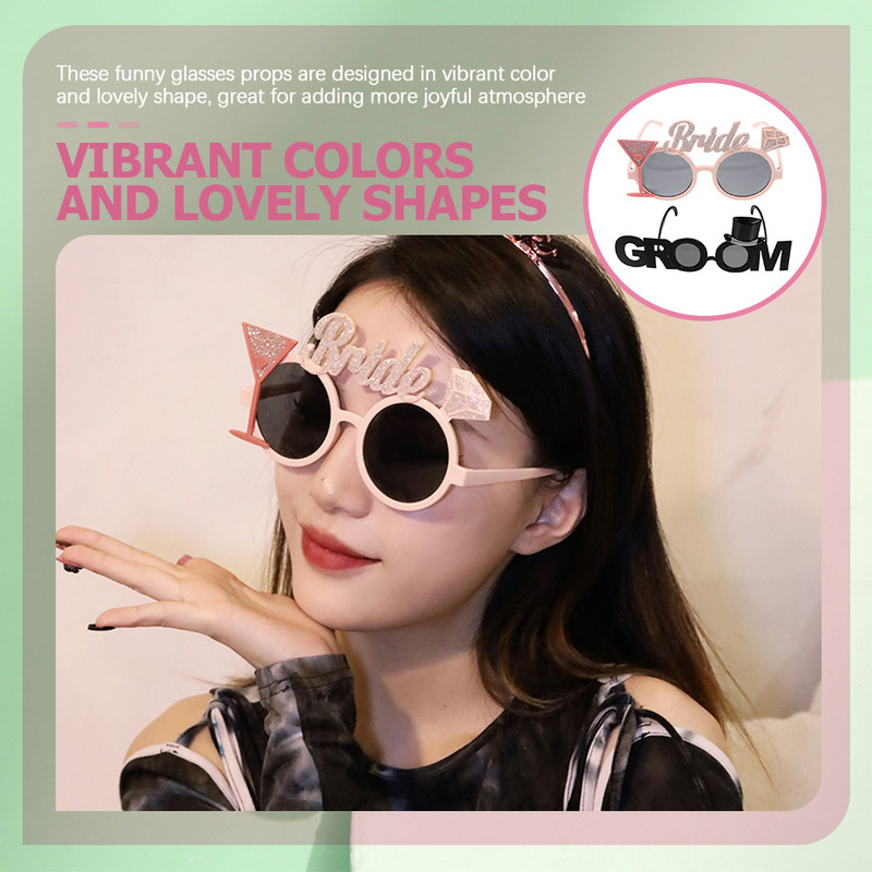 2 gab. Līgavaiņa līgavas saulesbrilles kāzu dekors Līgavas brilles kāzu vecpuišu ballītes brilles grima brilles