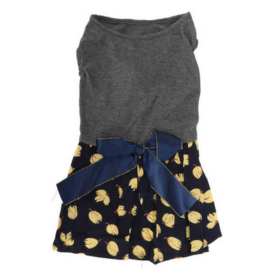 Mājdzīvnieku suņu kleita smalka raksta Ērts sunīšu princešu kleitas apģērbs ar bantīti mazam mājdzīvniekam